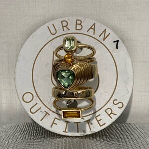 Urban Outfitters Gold Tone Rings Pack of 5 Size 7